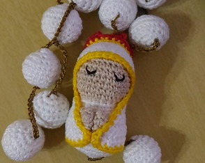 Terço Dezena Nossa Senhora de Fátima Amigurumi Crochê