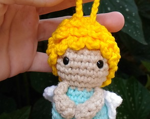 Chaveiro Lembrancinha Mini Anjinho Amigurumi