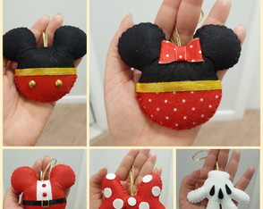 Kit Pingente de Natal Mickey e Minnie