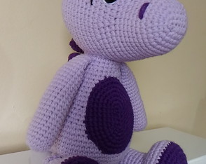 Baby Dino Amigurum Crochê 30cm em Pé/23cm Sentado