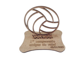 Kit 15 Troféus Voleibol c/ Base Personalizado Corte Laser