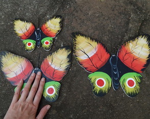 Borboleta Trio Decorativa Verde G