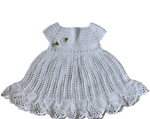 Vestido de Crochê para Bebê Branco