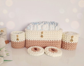 Kit Higiene Bebê em Crochê Menino Menina
