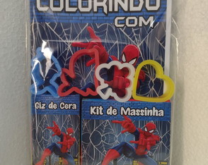 Kit de Colorir com Giz+ Kit Massinha Homem Aranha