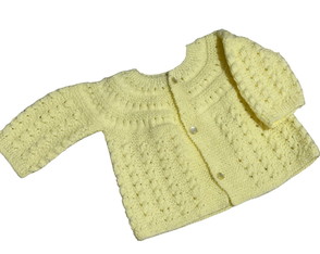 Casaquinho de Lã para Bebê Amarelo