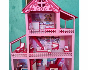 Casa de Boneca em mdf 60cm