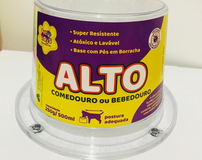 Comedouro ou Bebedouro Alto de Acrílico com Gliter