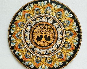 Mandala "arvore da Vida" mdf Pintado a Mão