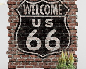 Adesivo Parede Route 66 90x120