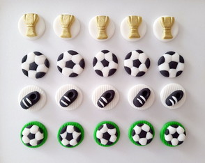 Kit 25 Apliques Brigadeiros Tema Futebol