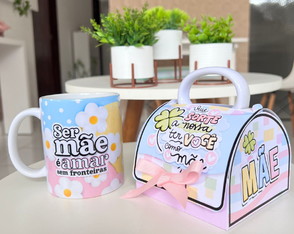 Caixa Bolsa com Caneca Dia das Mães