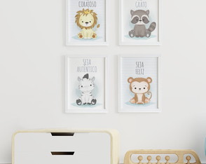 Quadros para quarto de bebê Safari baby com frases