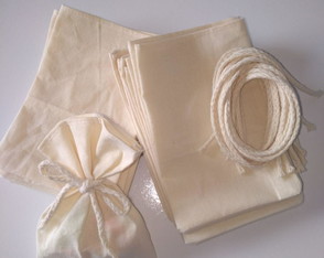 Saquinho de Algodão Cru 10 x 15 cm C/100 Unidades