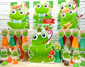 Kit Festa Sapinho 78 Itens Topo Personalizado Completa