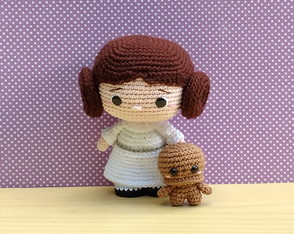 Leia (funko) e Chewbacca Baby Amigurumi * Pronta Entrega