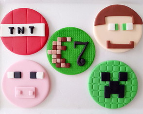 Aplique Doces 7 cm Tema Minecraft