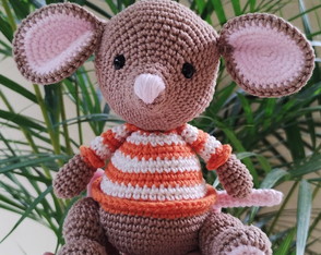 Boneco Ratinho Rato Amigurumi Crochê