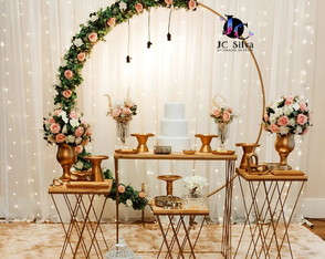Locação Decoração Casamento Dourado/rose. Atendemos a Zs/sp