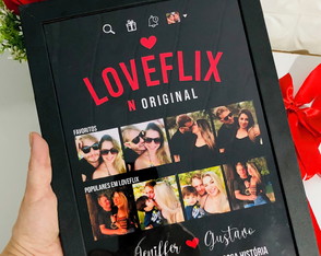 Quadro Loveflix Dia dos Namorados Personalizado com Fotos