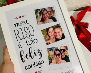 Quadro Meu Riso Dia dos Namorados Personalizado com Fotos