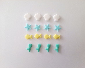Kit 100 Mini Apliques 1 cm Doces Fundo do Mar