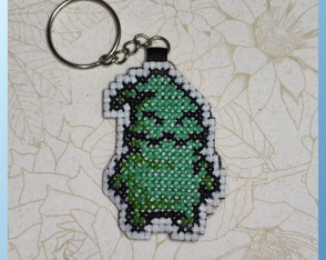 Chaveiro Bordado Ponto Cruz Pixel Art Oogie Boogie