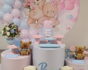 Locação Decoração Chá Revelação Ursinhos. Estamos na Zs/sp