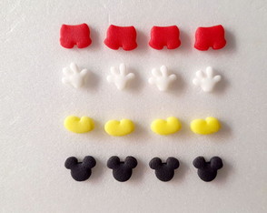 Kit 100 Mini Apliques 1 cm Tema Mickey