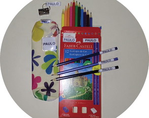 Kit Escolar 14 Lápis + Estojo + Chaveiro. Tudo Personalizado