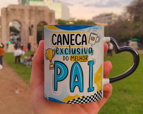 Caneca com Alça Coração Dia dos Pais