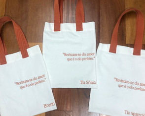 Ecobag Bordada p/ Empresa e Casamento a Partir de 16,00