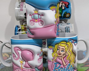 Caneca Personagens Barbie Estampa 3d