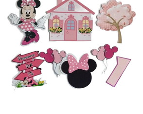 Topo de Bolo Minnie Rosa