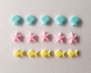 Kit 100 Mini Apliques 1 cm Doces Fundo do Mar