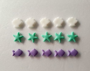 Kit 100 Mini Apliques 1 cm Doces Fundo do Mar