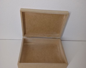 Caixa Retangular Lisa com Dobradiça 24x12x7 mdf Madeira