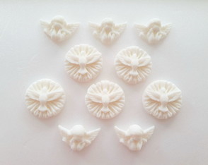 Kit 30 Apliques 3 cm de Pasta Americana Batizado