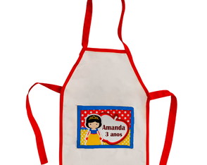 Avental Infantil em Algodão - Tema Branca de Neve