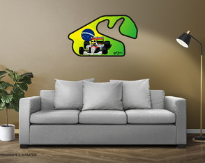 mdf Decorativo Pista Interlagos 40x22 Ayrton Senna