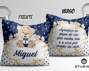 Lembrancinha Chaveiro Almofada Personalizado Príncipe Urso