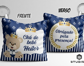 Lembrancinha Chaveiro Almofada Personalizado Príncipe Urso