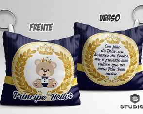 Lembrancinha Chaveiro Almofada Personalizado Príncipe Urso