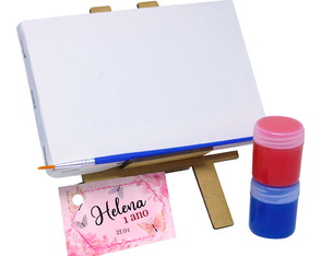 Kit Pintura com Cavalete, Tela e Tintas - Jardim Encantado