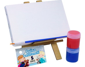 Kit Pintura com Cavalete, Tela e Tintas - Tema Frozen Disney