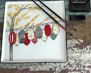 Conjunto Pratos Japones Pintados à Mão (6 Unidades)