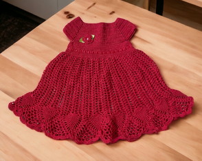 Vestido de Crochê para Bebê Vermelho