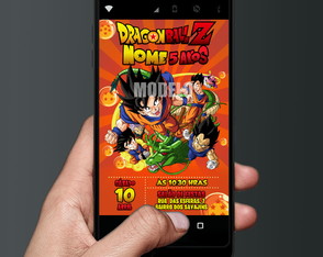 Convite Digital Dragon Ball Z (imagem)