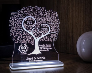 Luminária Bodas de Diamante - 60 Anos de Casados