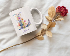 Caneca Iniciais Florais